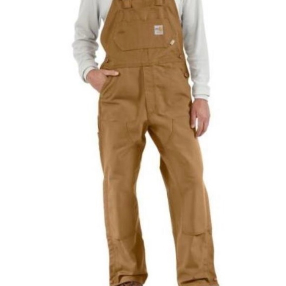 Carhartt Brown Fire resistant unlined bibs